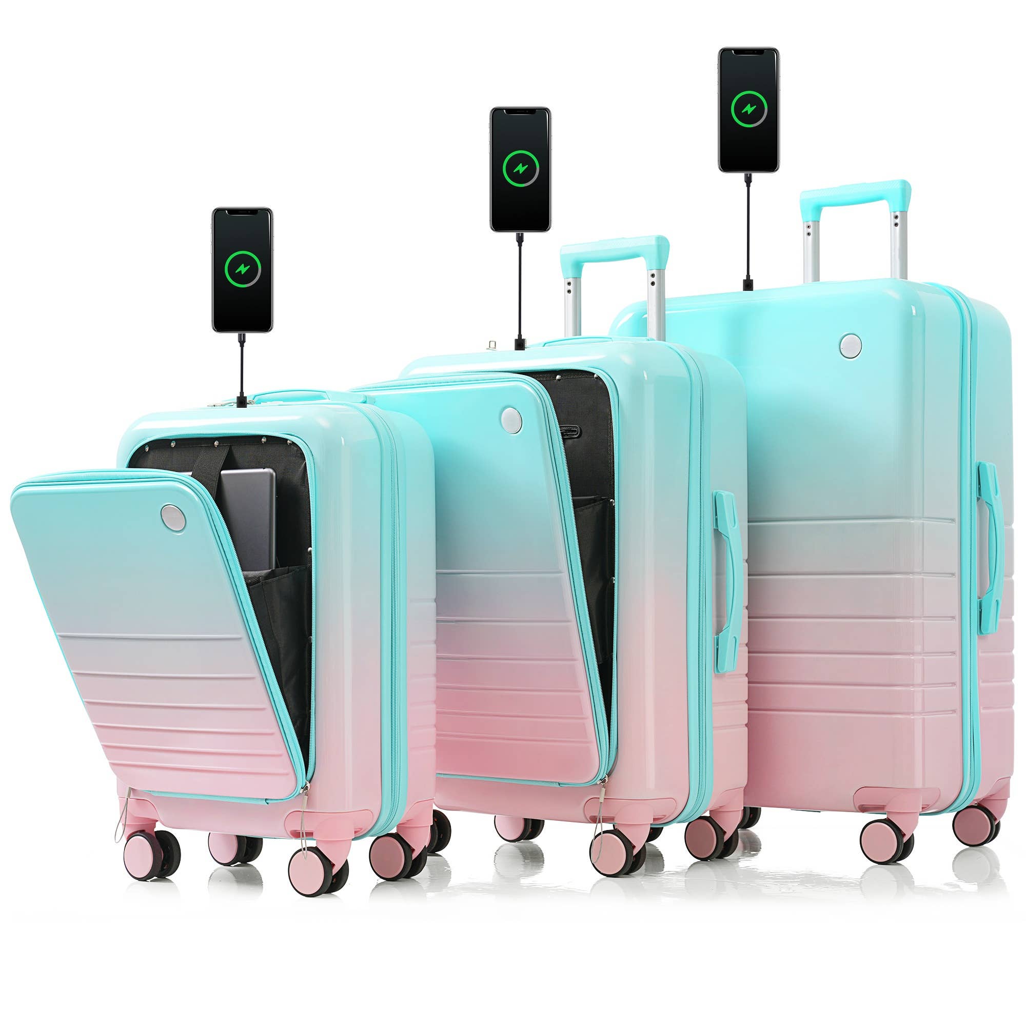 VTNG50 - Wholesale Luggage - Luggage Set of 3, 20, 24, 28inch with USB Port39