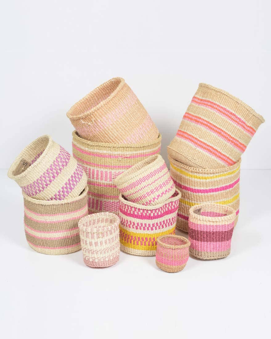 Crafts by Solid - Wholesale Basket - Handwoven Sisal Baskets - Colourful hues - XXS - XXL11