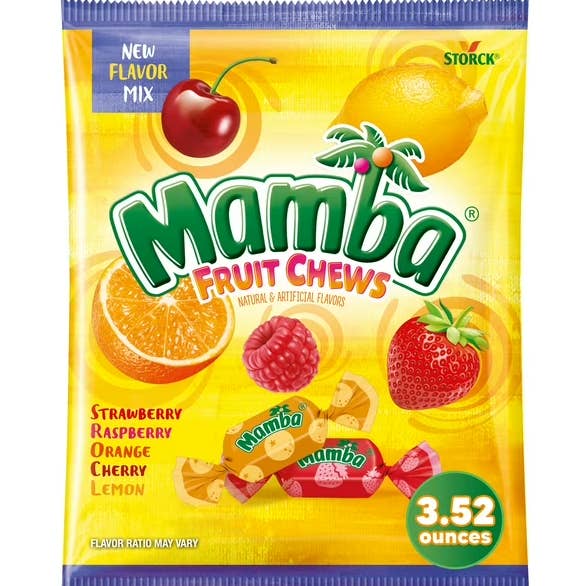 Royal Wholesale - Wholesale Gummy - Mamba Fruit Chews 3.52oz Peg Bag 12ct