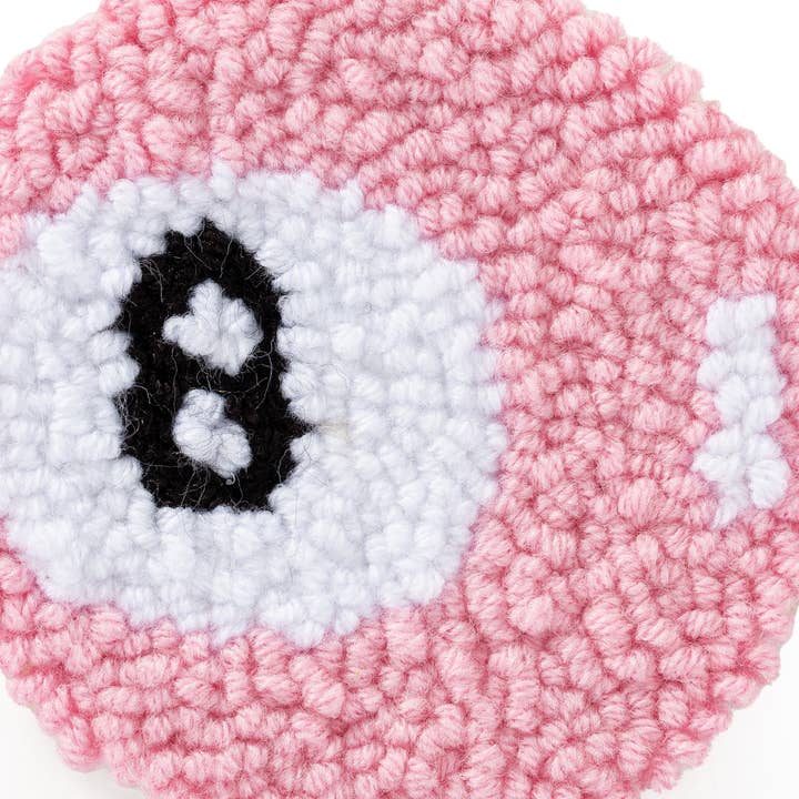 EmbroiderywithAycan – wholesale Car coaster – women's – Pink Magic 8 Ball Car Accessories, Set of 2 Car Coasters1