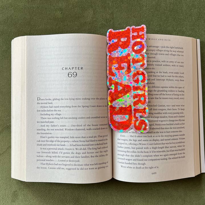Hot Girls Read Glitter Bookmark V2 Stars 6" für den Großhandel von Peachy Keen by Design Co