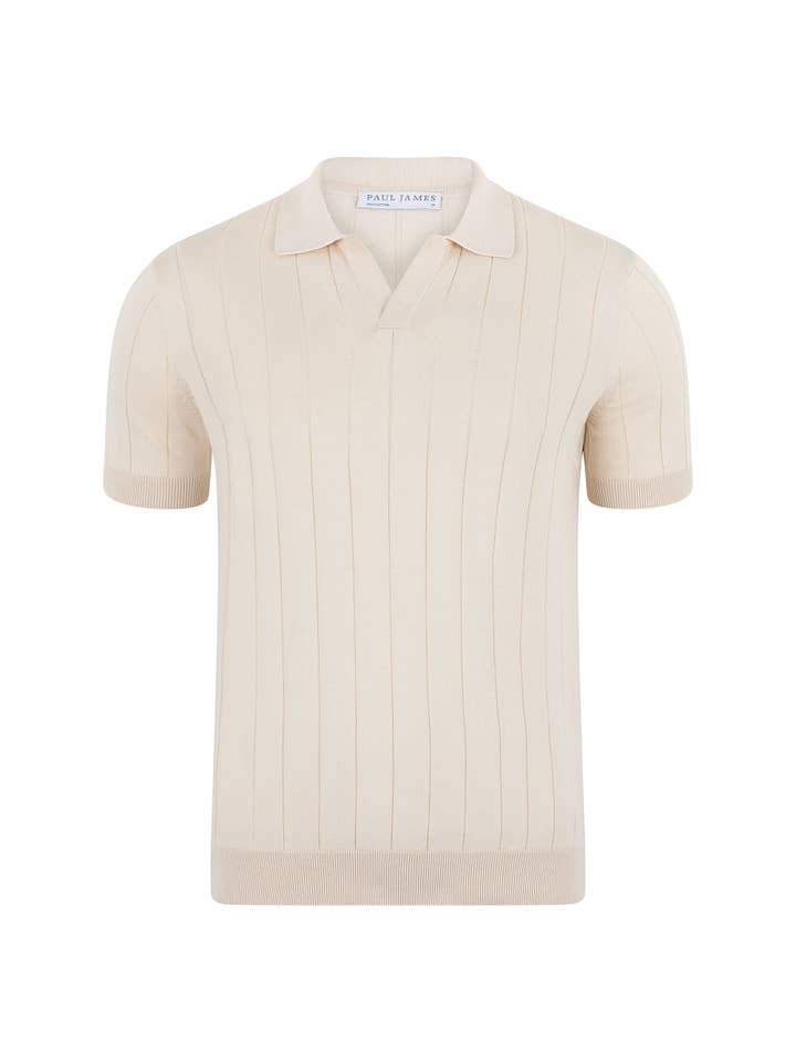 Paul James Knitwear - Wholesale Polo - Men's - Mens Ultra Fine Cotton Selection Knit Buttonless Polo Shirt13