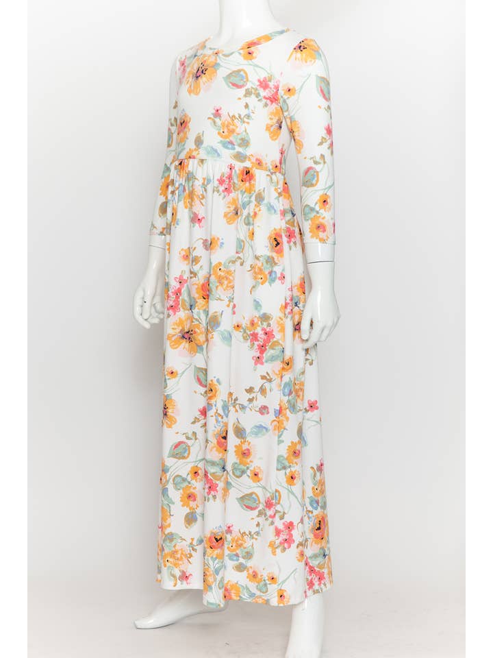 Allium - Wholesale Dress - Kids - Girls Fit and Flare Floral Maxi Dress7