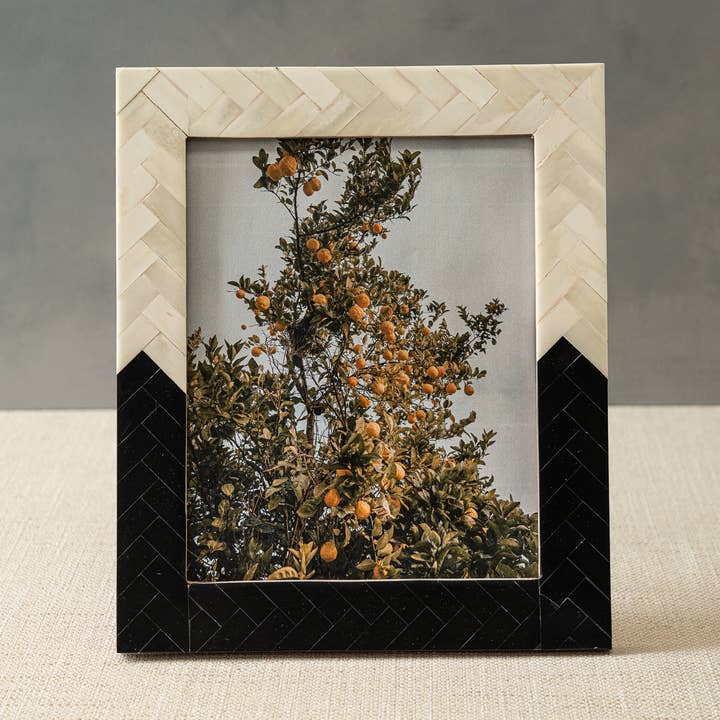 LG Chevron Bone Photo Frame for wholesale by India Handicrafts Inc