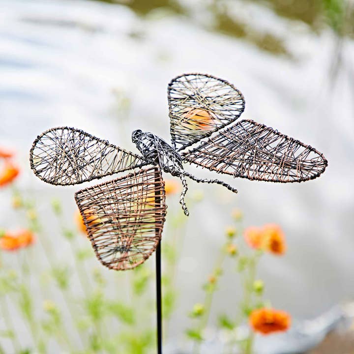 Anima Metal Butterfly Garden Stake Decoration - Handmade for wholesale by The Paper High Gift Company Limited