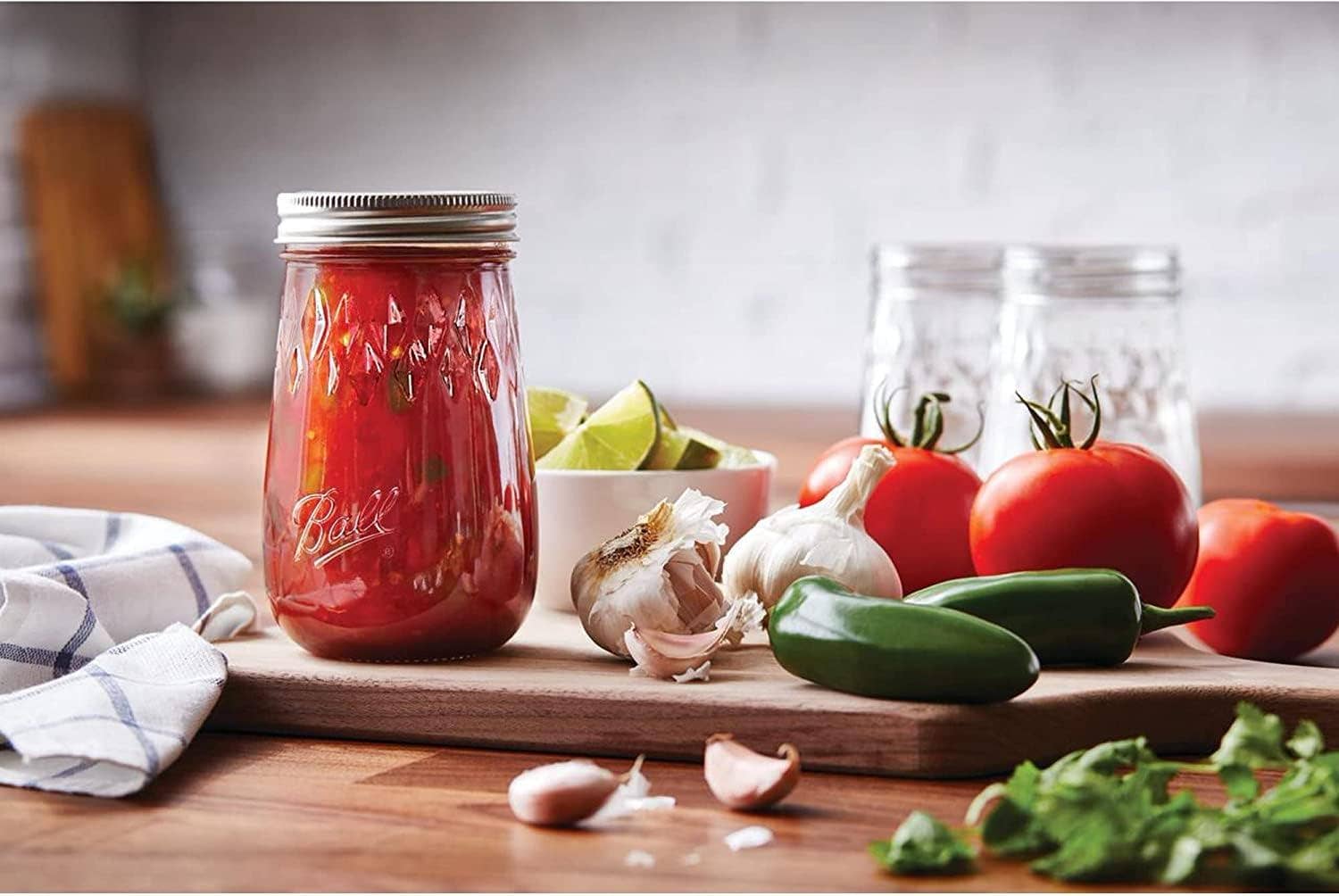 Innovarix - Vente Pots - Bocaux Mason en forme de flûte de 16 oz avec couvercles hermétiques et bandes3