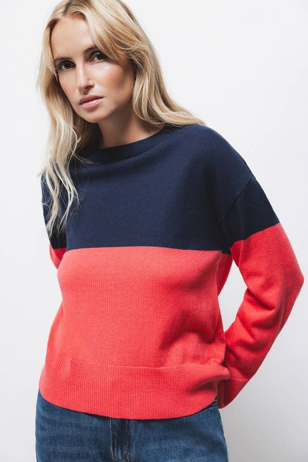 Lanidor - Wholesale Knit Sweater - Women's - Bicolour Knit Sweater (437281-47)1