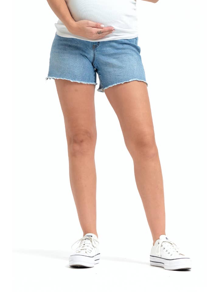1822 Denim - Vente Short – maternité - Short en jean de maternité pour papa 5" avec bandeau ventral en Jocelyn