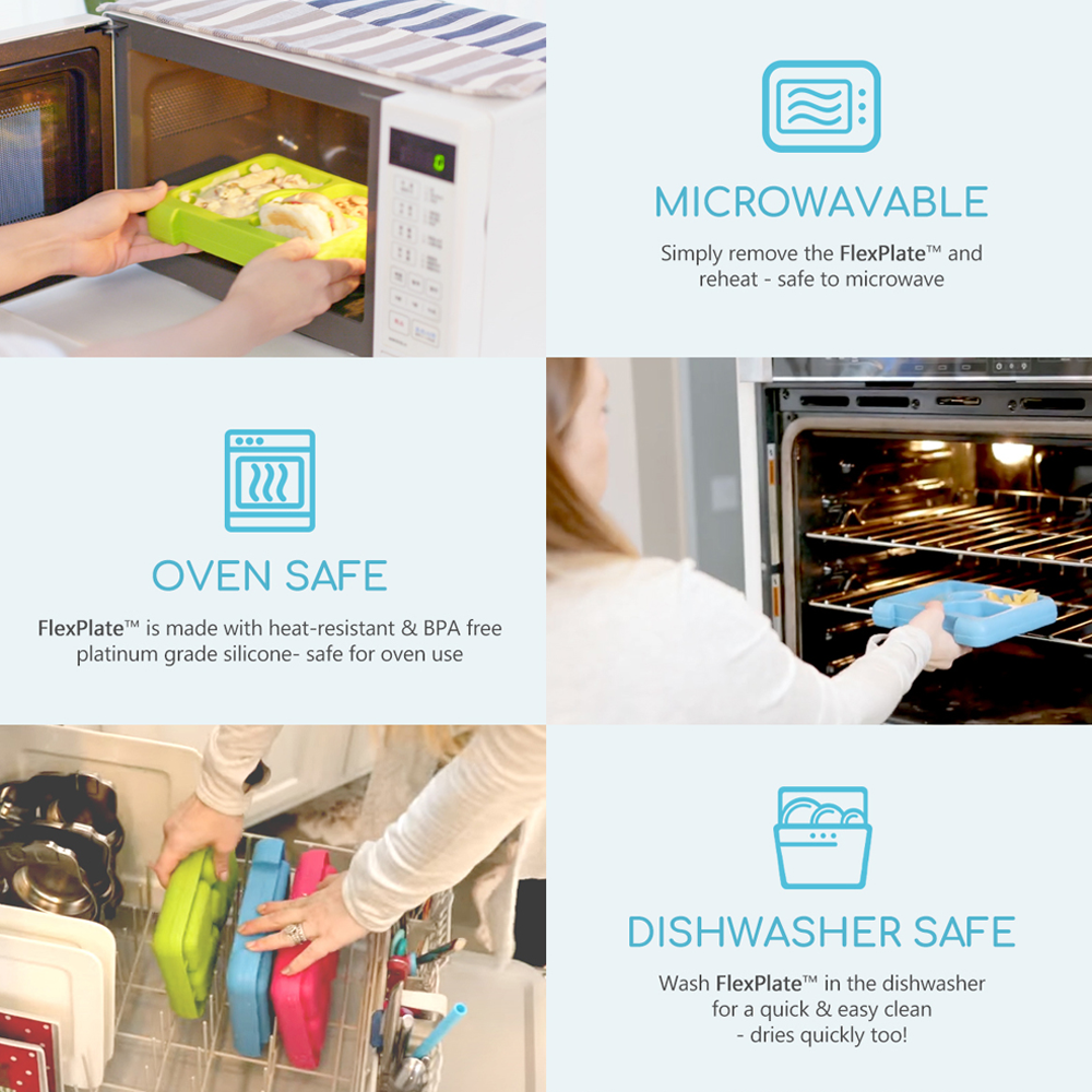 Innobaby on Faire - Wholesale Lunch Bag/Box - Kids - FlexBox Bento Style Kids Divided Lunch Box Platinum Silicone18