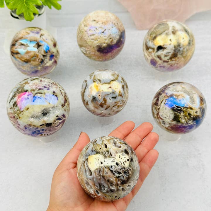 Rock Paradise - Wholesale Spiritual Stone/Crystal - Angel Aura Sphalerite Sphere - Crystal Ball - By Weight -