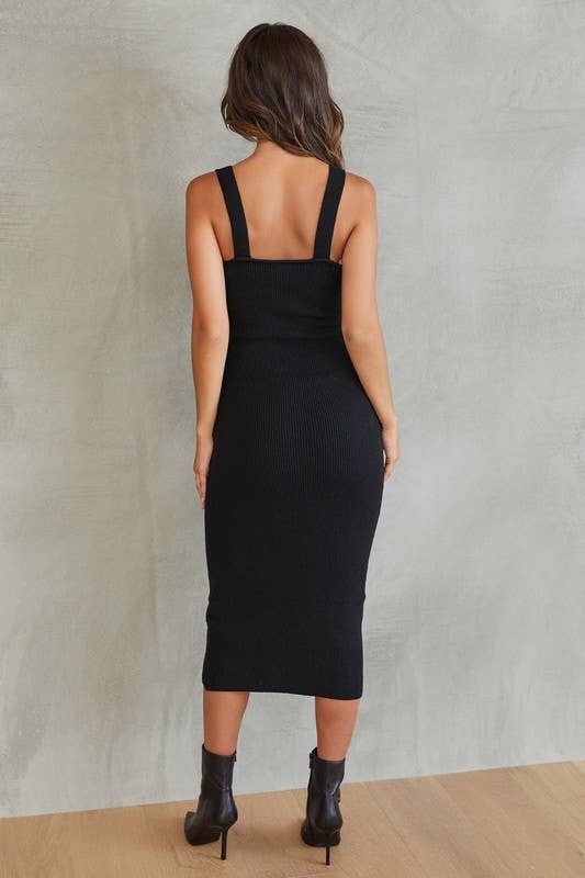 VENTI6 - Vente Robe – femme - ENSEMBLE 2 PIÈCES ROBE EN MAILLE SANS MANCHES À COL V CÔTELÉ (QQ8251)15