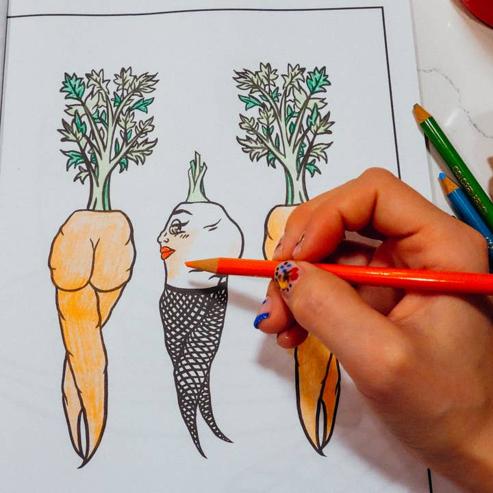 Cheeky Art Studio - Wholesale Coloring & Activity Book - Adult - Foodie Booties Cheeky Adult Coloring Book3