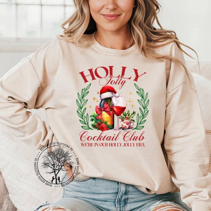 Holy Jolly Cocktail Club Sweatshirt for wholesale by Down South Clothing Co