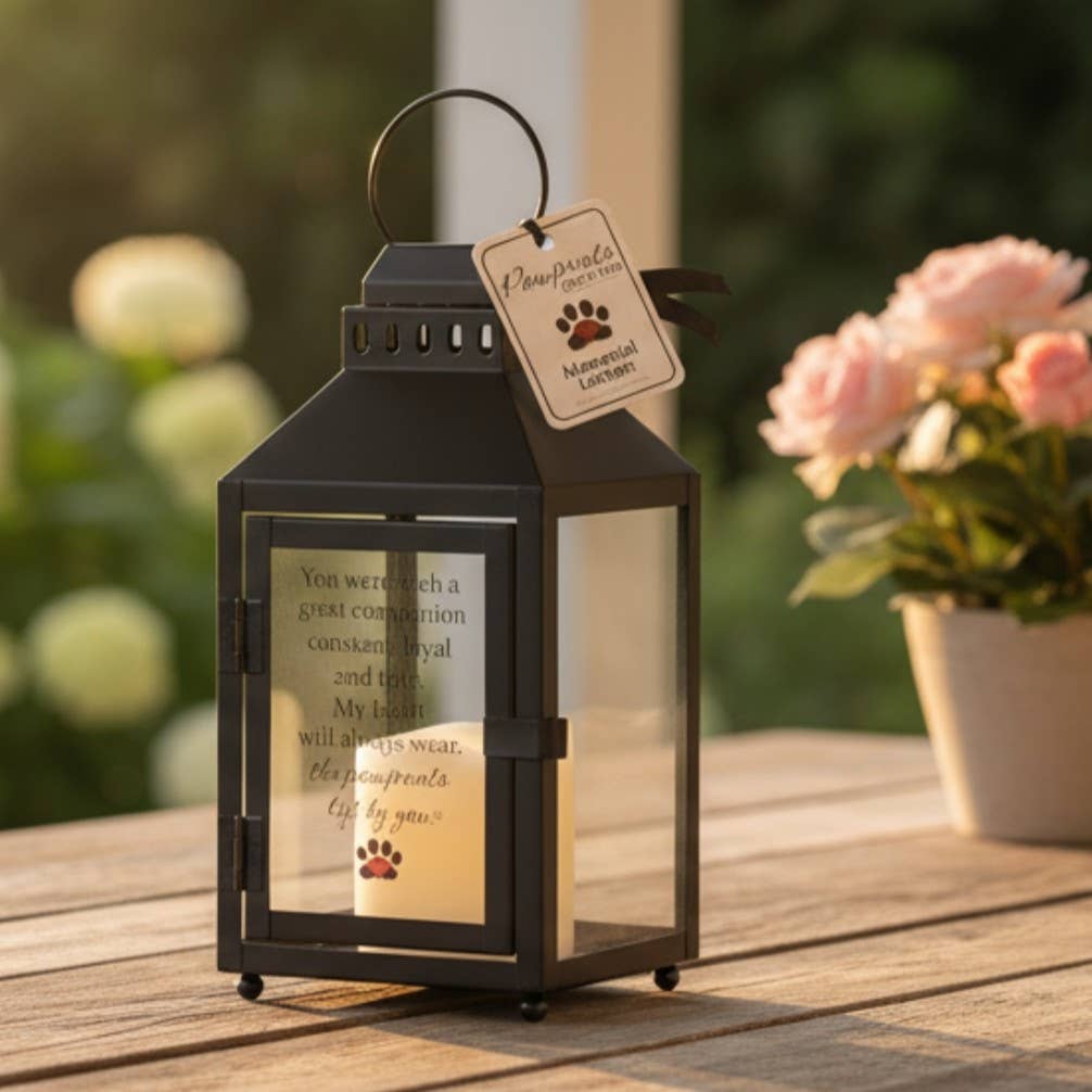 The Grandparent Gift Co. Inc. - Wholesale Lantern - Pawprints Left By You Memorial Pet Loss  Lantern 60685