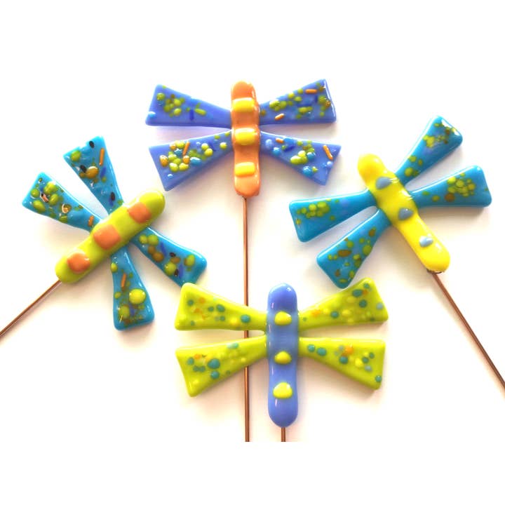 Fish Tales – Engroshandel Have/havestolpe – Dragonfly plante plukket smeltet glas1