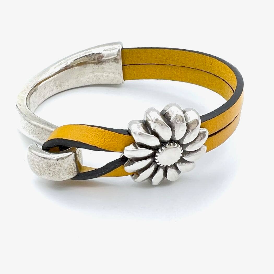 Montana Leather Designs - Wholesale Cuff Bracelet - (HC) Sunflower Half Cuff4