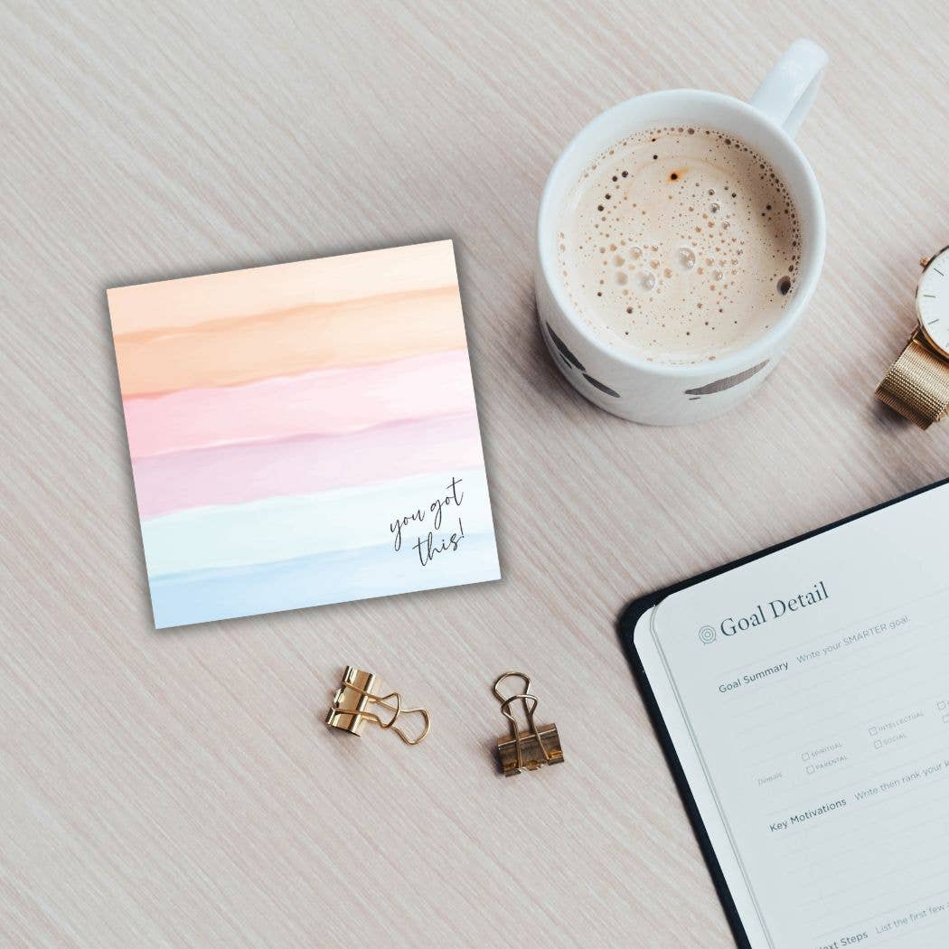 Post-it® Notes Design Series - Wholesale Sticky Notes - You Got This Post-it® Note Pad –4x4 –watercolor sticky notes2