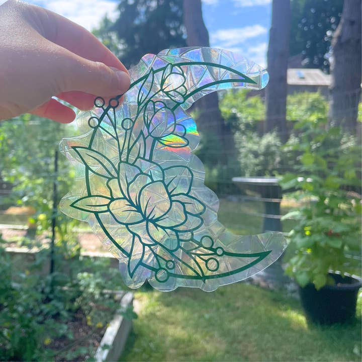 Mindful over Mind Full - Wholesale Suncatcher - Floral Moon Suncatcher | Boho Decor | Window Cling3