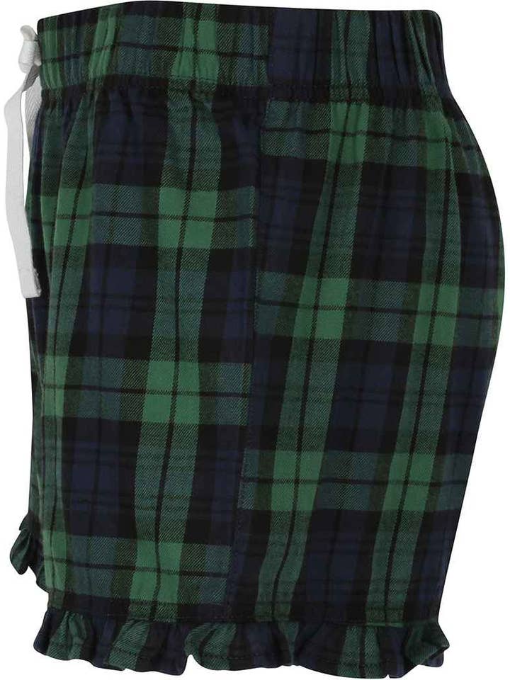 Pierre Francis - Wholesale Korte broeken - Dames - SF - Tartan shorts met ruches voor dames
