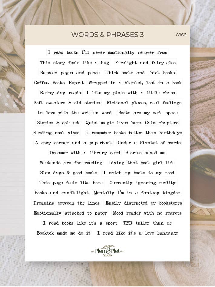 Words & phrases 3 | Stickers for wholesale by Plan & Plot Studio