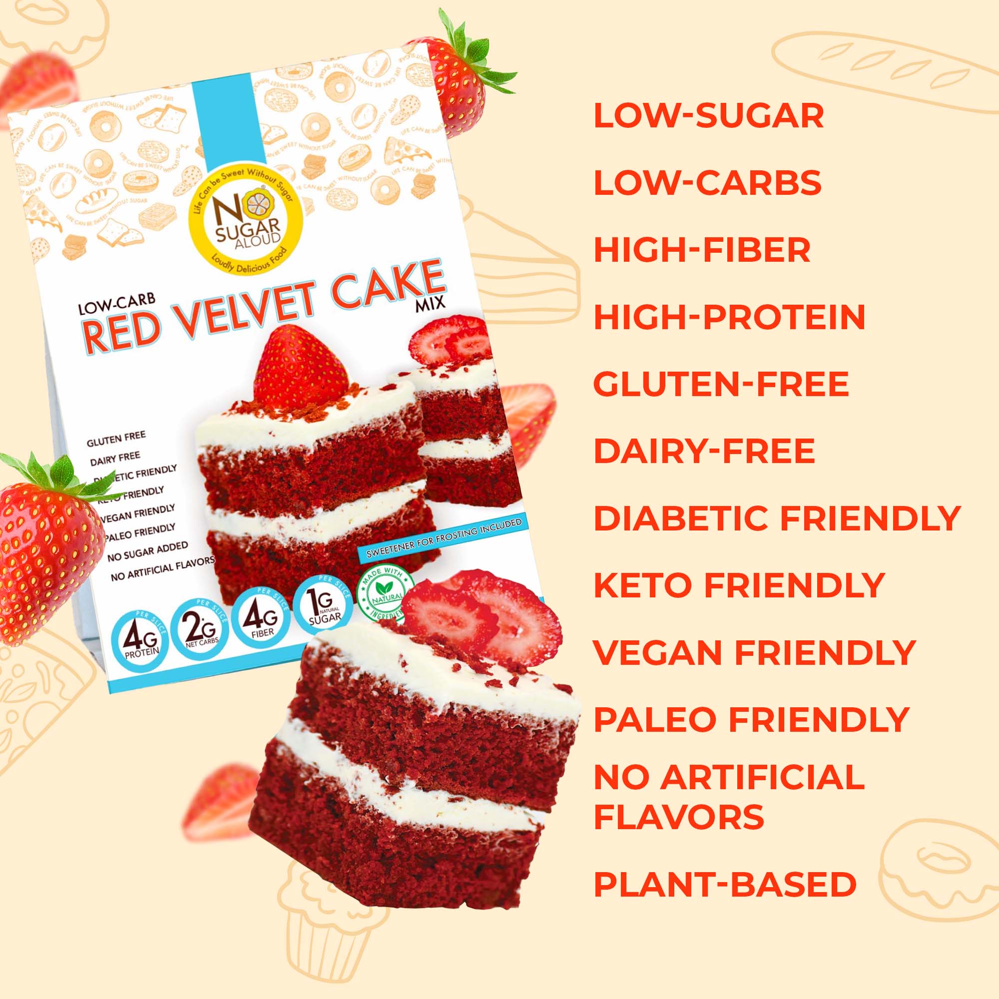 No Sugar Aloud LLC - Wholesale Cake Mix - Low-Carb Velvet Cake Mix1
