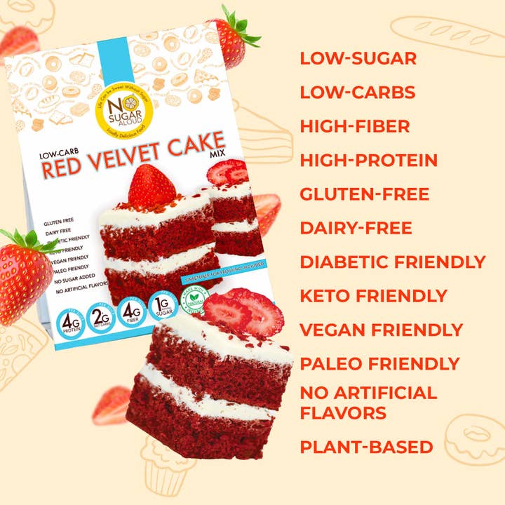 No Sugar Aloud LLC - Wholesale Cake Mix - Low-Carb Velvet Cake Mix1