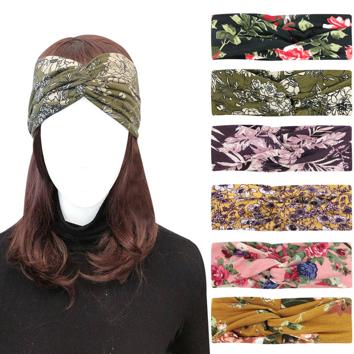 Wrapables.com - Wholesale Fashion Headband - Women's - Wrapables Boho Vintage Floral Elastic Headbands for Sports39