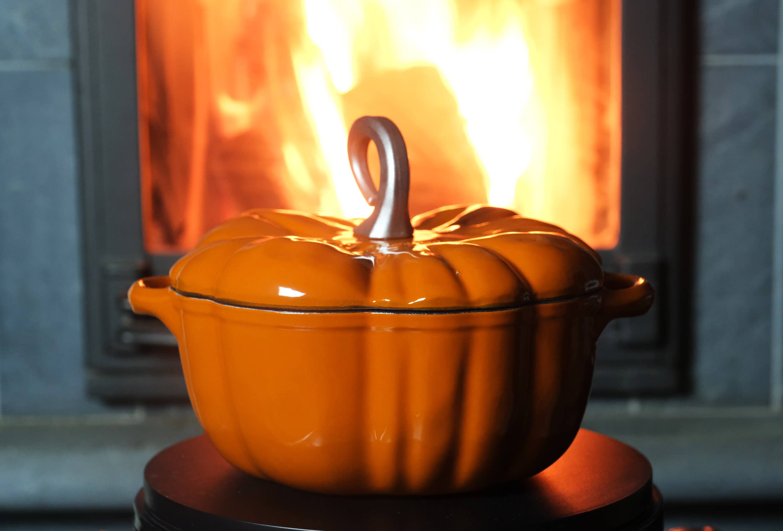 Crucible Cookware – Conjunto de frigideiras e panelas por atacado – Panela de Abóbora em Ferro Fundido Esmaltado, Caçarola, Cocotte, Laranja12