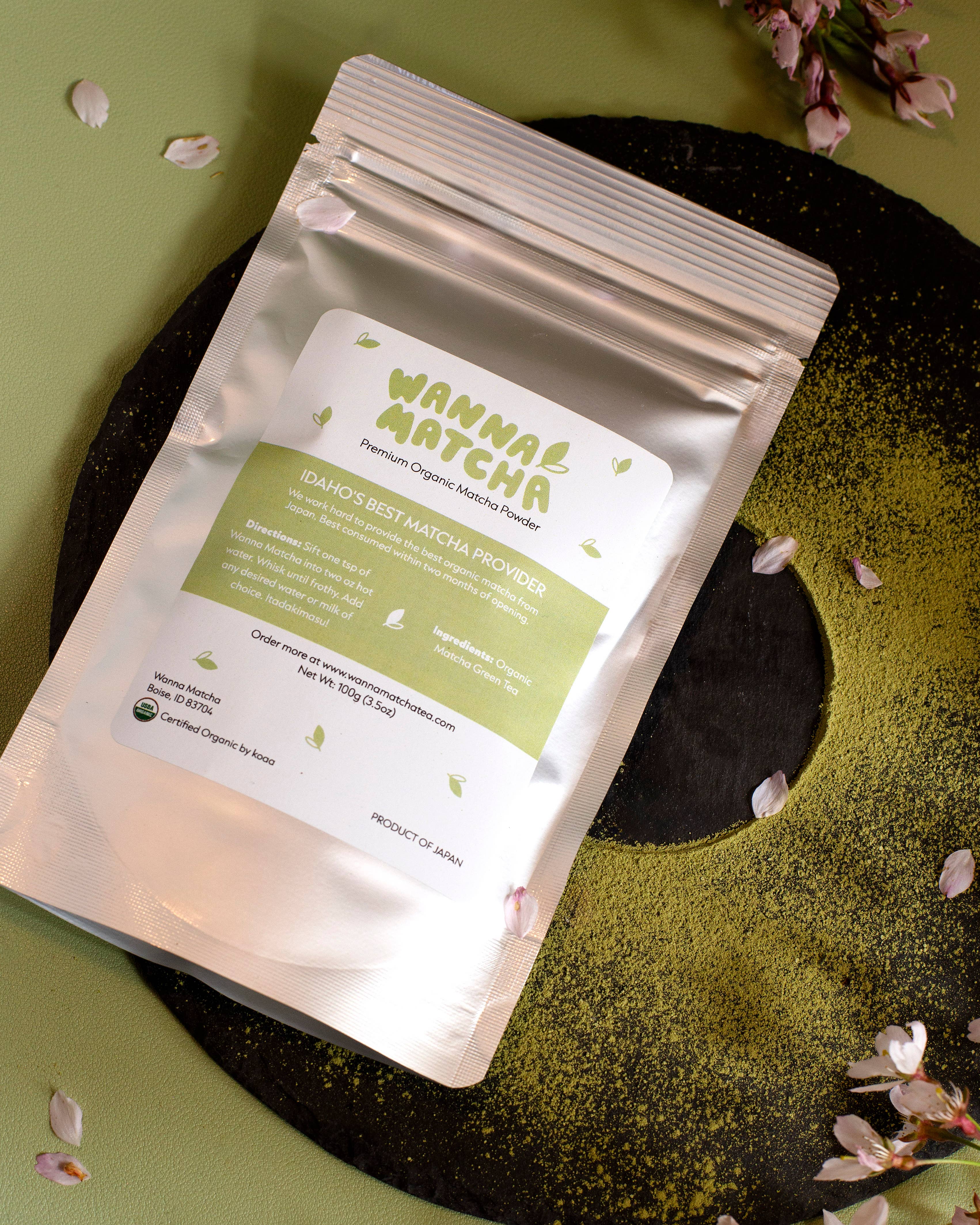 Wanna Matcha Tea - Wholesale Health/Detox Tea - Organic Japanese Matcha 100g Pouch2