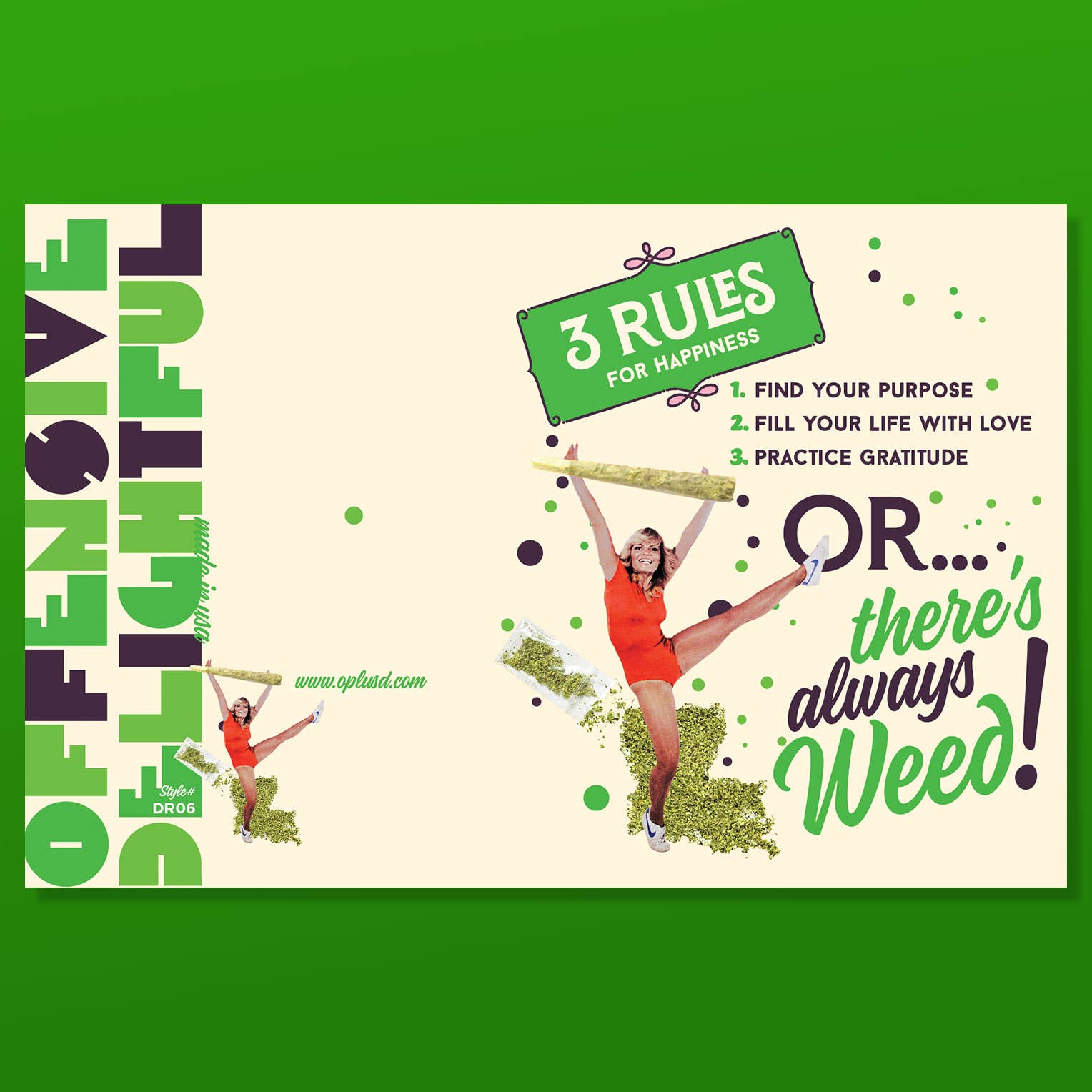 offensivedelightful - Wholesale Everyday Greeting Card - WEED RULES funny weed card1