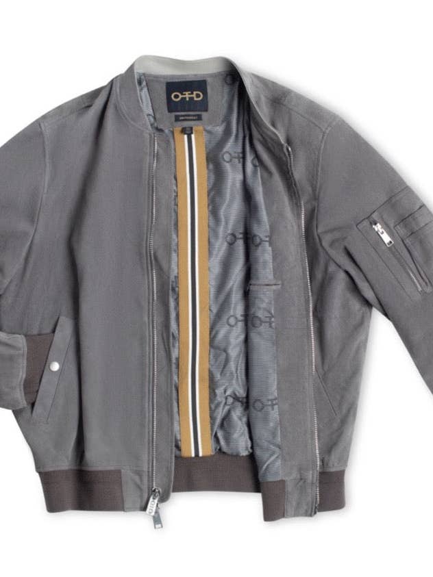 concrete Lightweight Suede Flight Jacket for wholesale on Faire