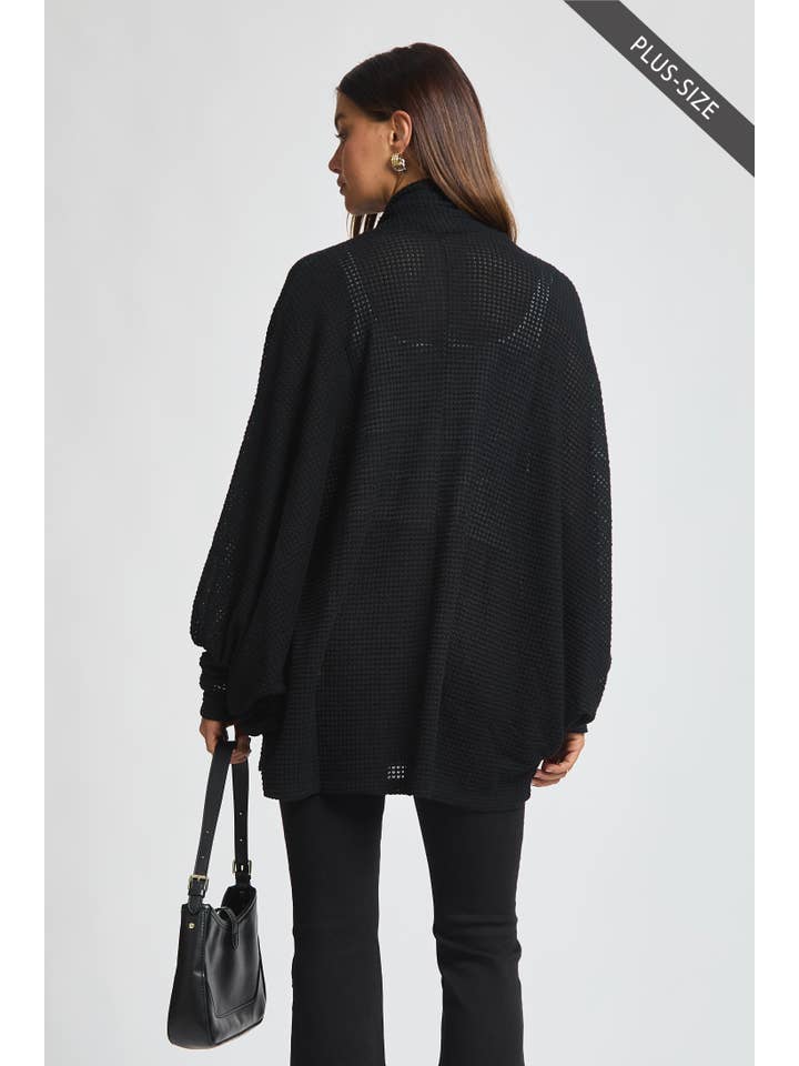 Dear Scarlett - Wholesale Cardigan - Women's - PLUS SIZE Crochet Knit Cardigan Batwing Sleeve15