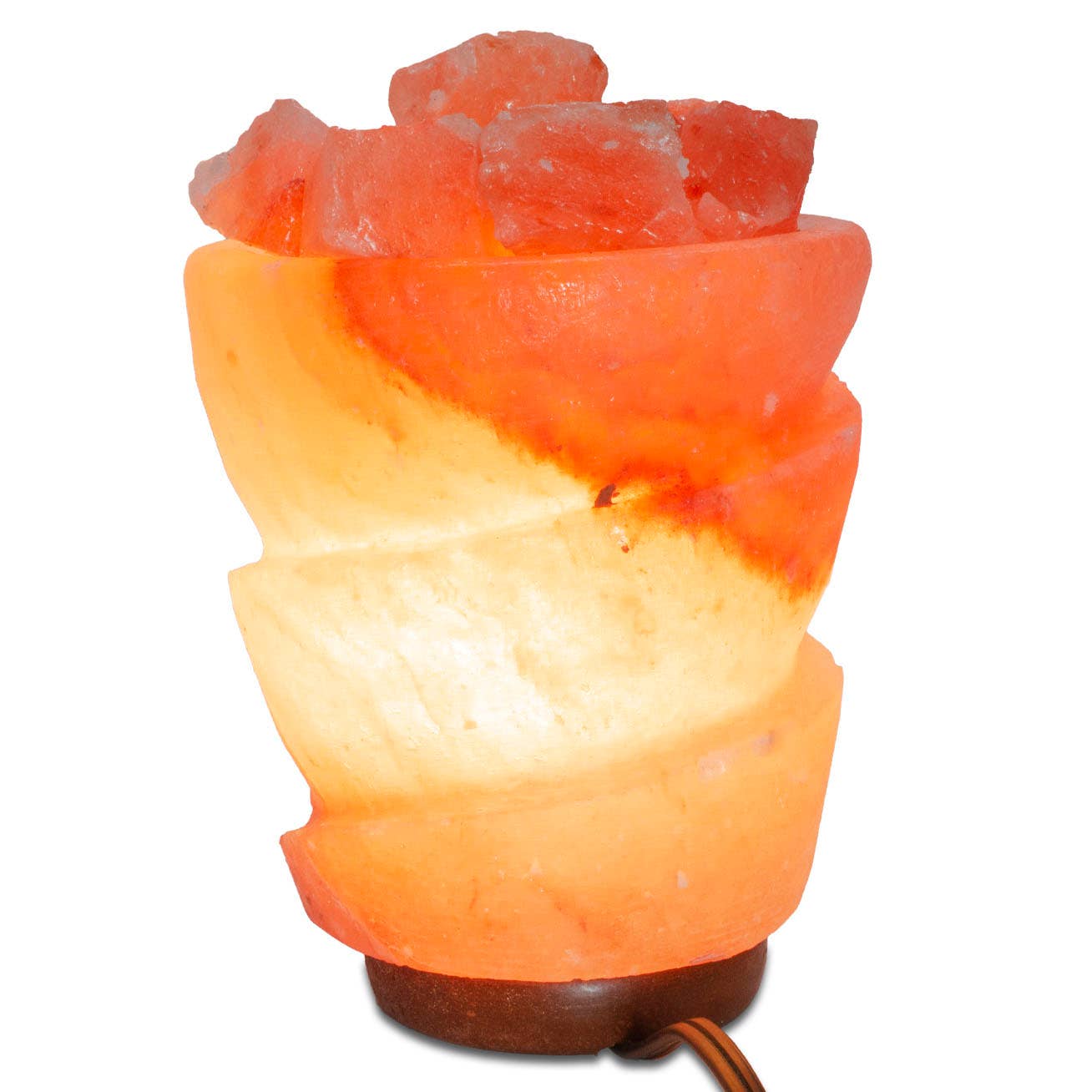 Fantasia Mining - Wholesale Salt Lamp - Funnel w/ Chunks Salt Lamp  - 9.5" avg. - Cord, Bulb, Dimmer2