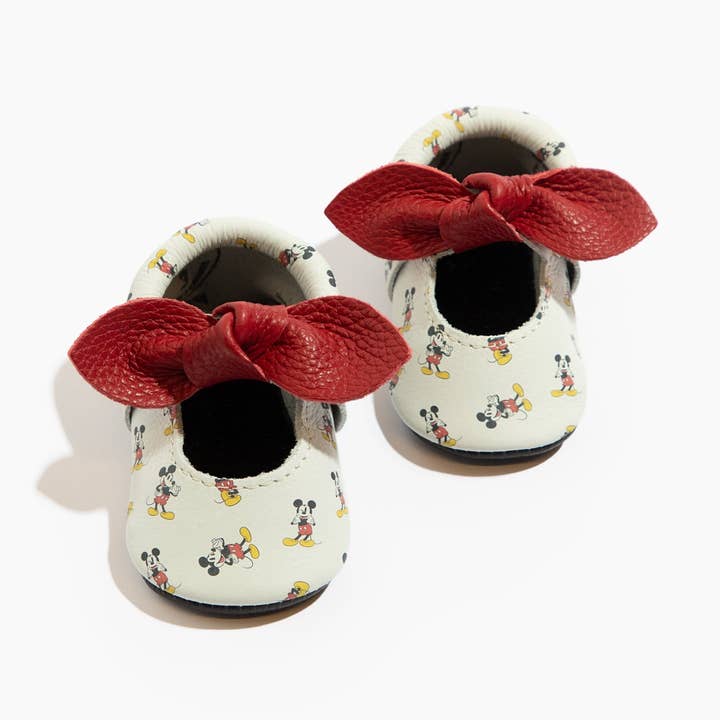 Freshly Picked - Wholesale Crib Shoes - Baby - Disney Retro Mickey Mouse Knotted Bow Baby Shoe0