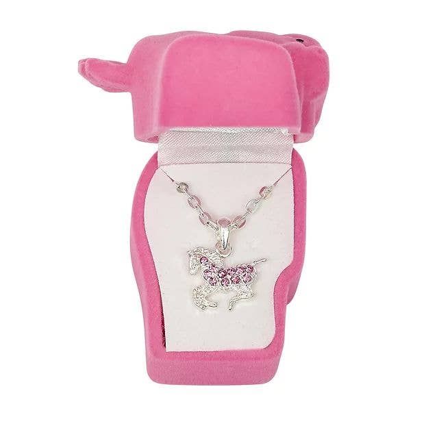 AWST Intl - Wholesale Kids Necklace - Kids - AWST Int'l Aqua Precious Pony Necklace w/Aqua Horse Head Gift Box7