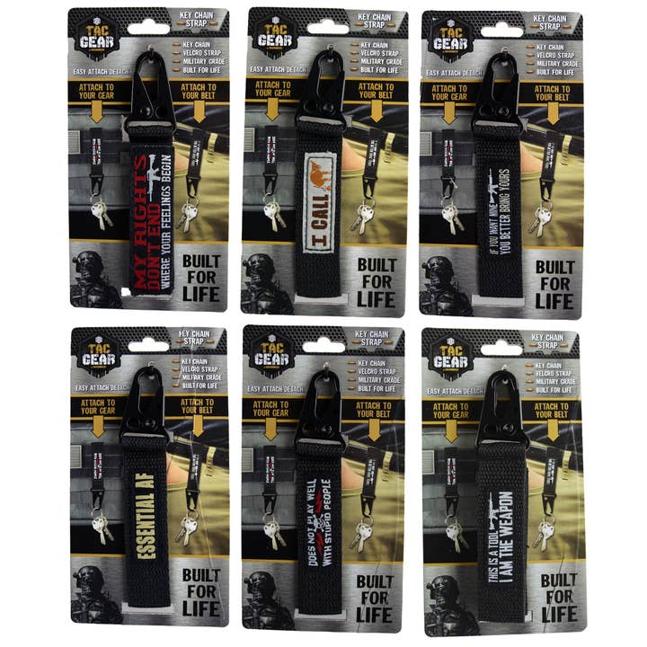 Novelty Brands - Wholesale Keychain - Unisex - Tac Gear MOLLE Strap Keychain with HD Clip- 6/Display