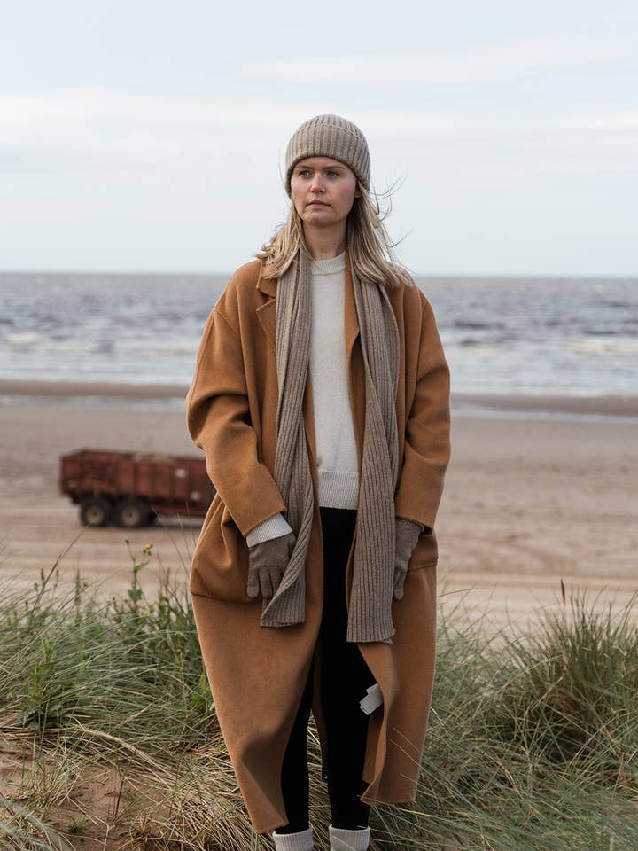 Dark Natural Rib Scarf for wholesale by Hilary Jane Keyes