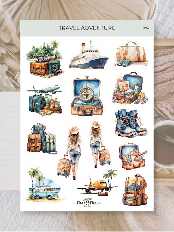 Aventure de voyage | Autocollants pour la vente par Plan & Plot Studio