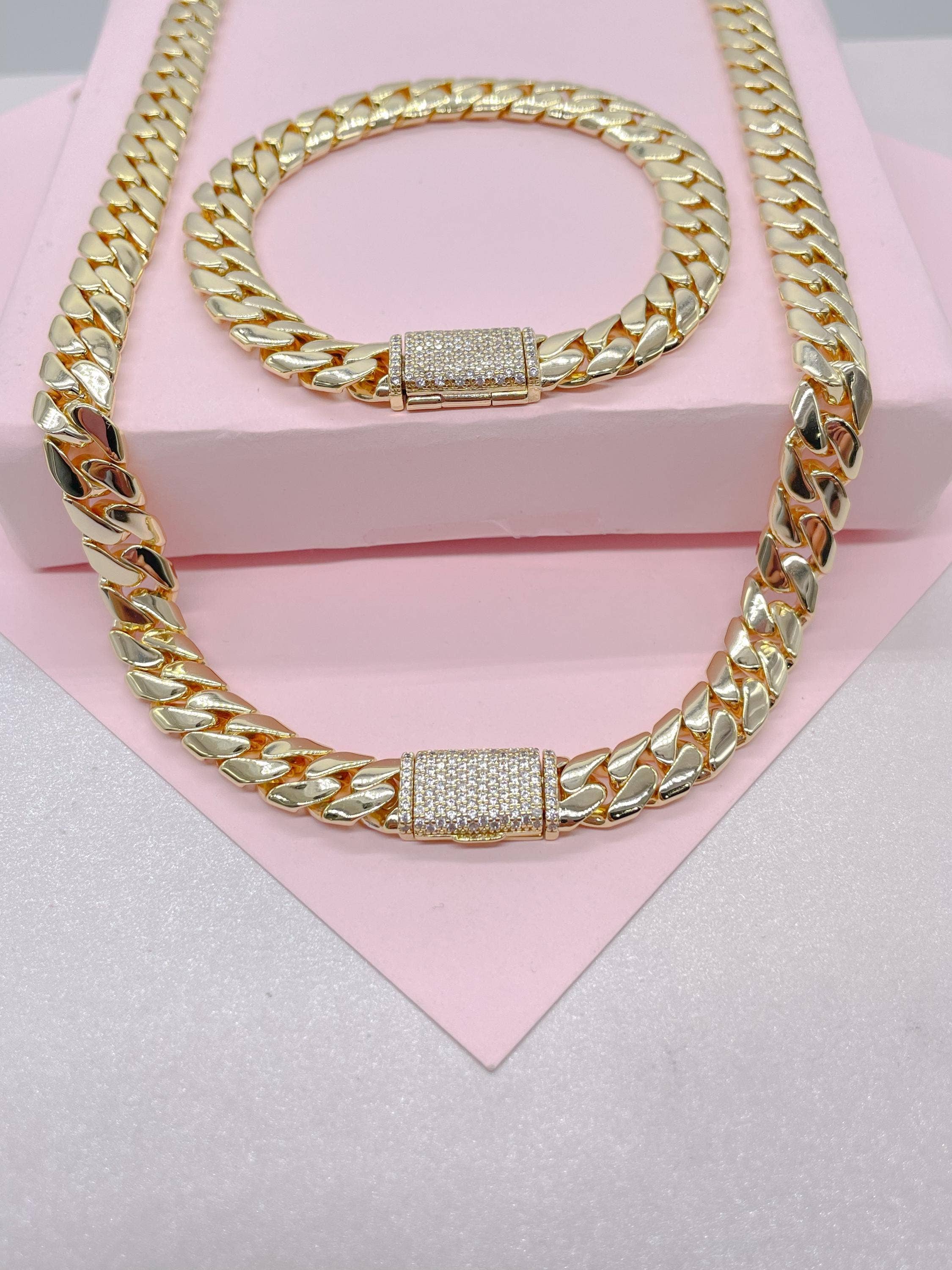 Milie - Vendita all'ingrosso Parure di gioielli - Collegamento Monaco in GF 14k con Chiusura Decorata con Pavé di Cz1