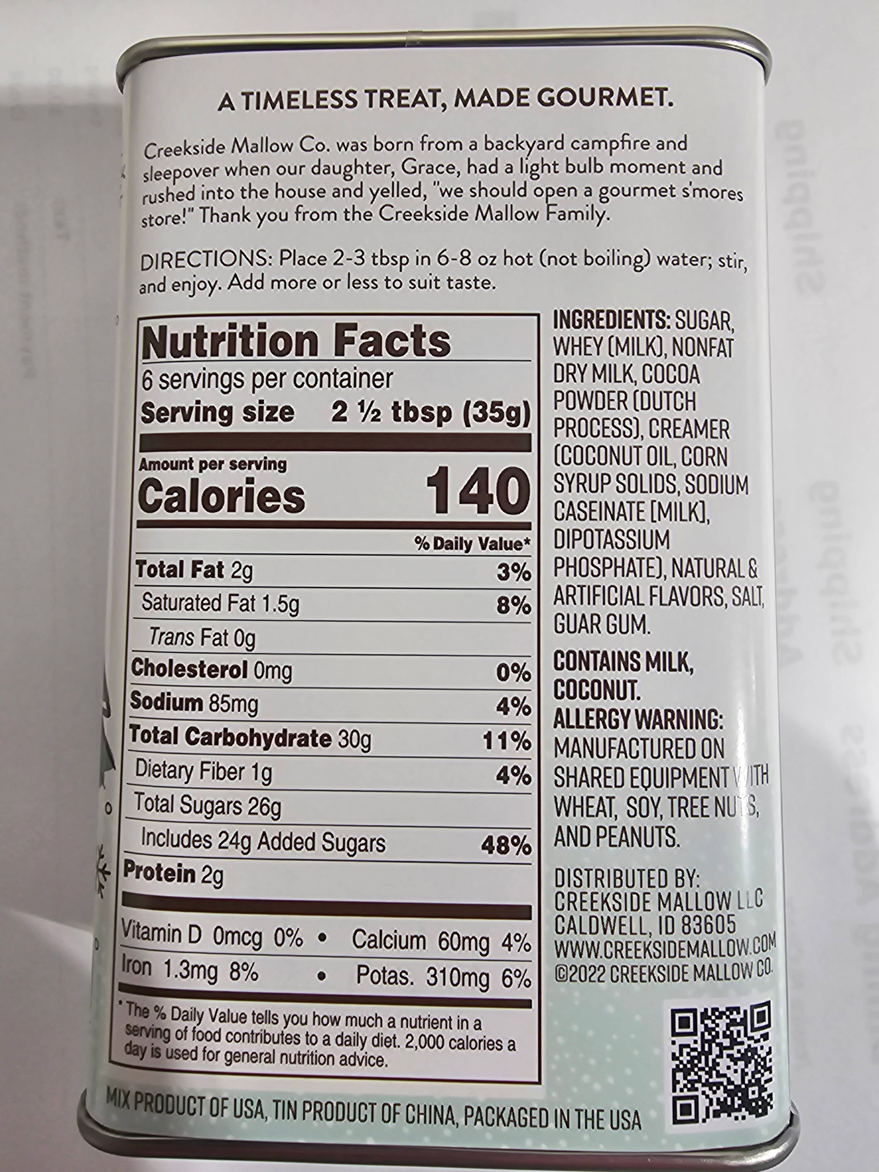 Creekside Mallow Co. - Vente Préparations/kits pour chocolat chaud - Mélange pour chocolat chaud S'mores1