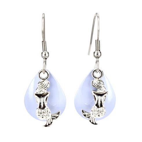 Small Lavender Mermaid Earrings for wholesale by Eye Catching Jewelry