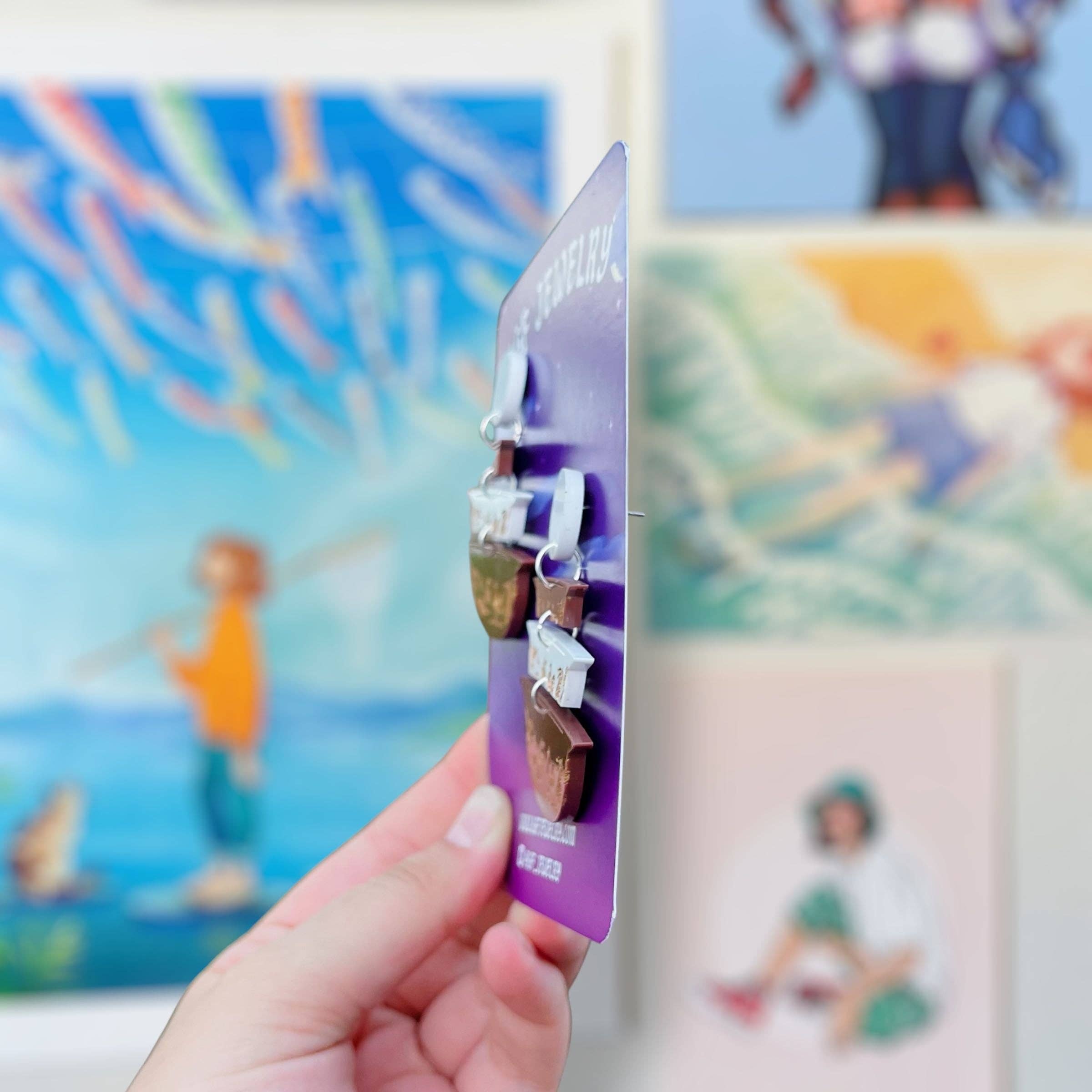 KGF Studios - Wholesale Dangle Earrings - Early American Pyrex Acrylic Earrings & Keychains6