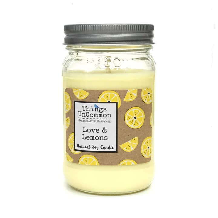 Modern Mason soy candle - Love & Lemons for wholesale by Things UnCommon