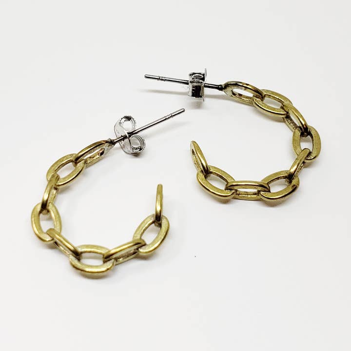 Mini Chain Link Hoops for wholesale by Daisy Metalworks