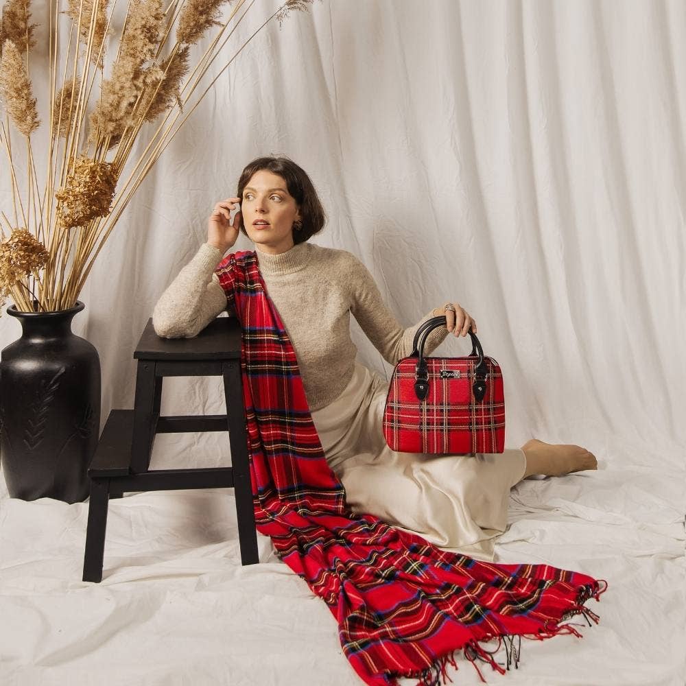 SignareArt - Vente Sac à main avec poignée sur le dessus – femme - CONV-RSTT | Sac à main convertible en tartan Royal Stewart5