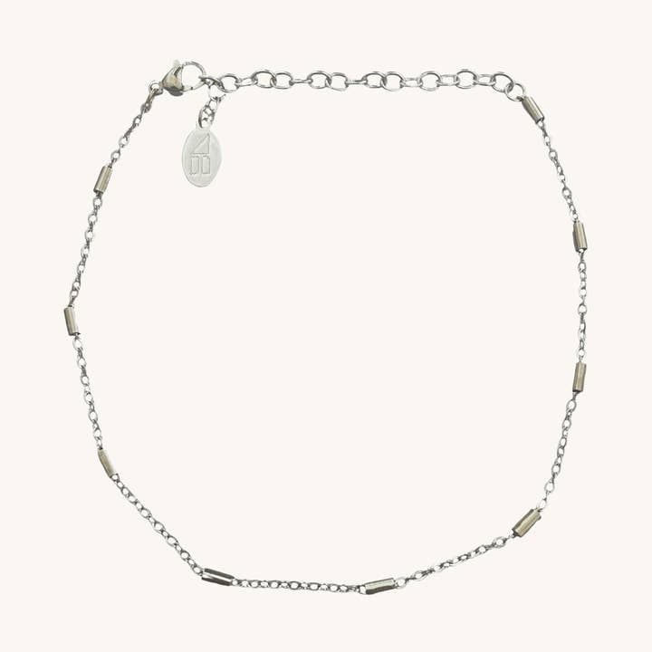 Waterproof Silver Piper Anklet for wholesale by Nikki Smith Designs