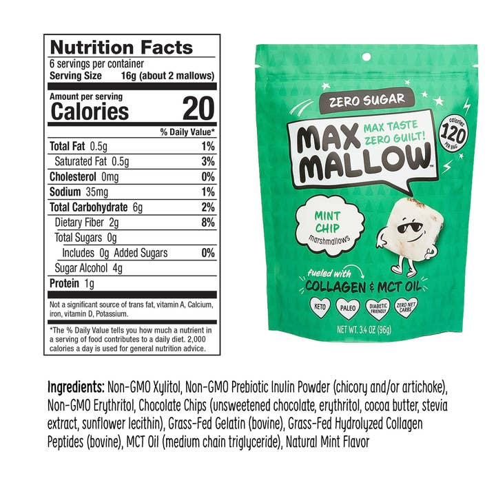 Max Sweets - Vente Guimauve - Mauve à puce de menthe Max - guimauve sans sucre