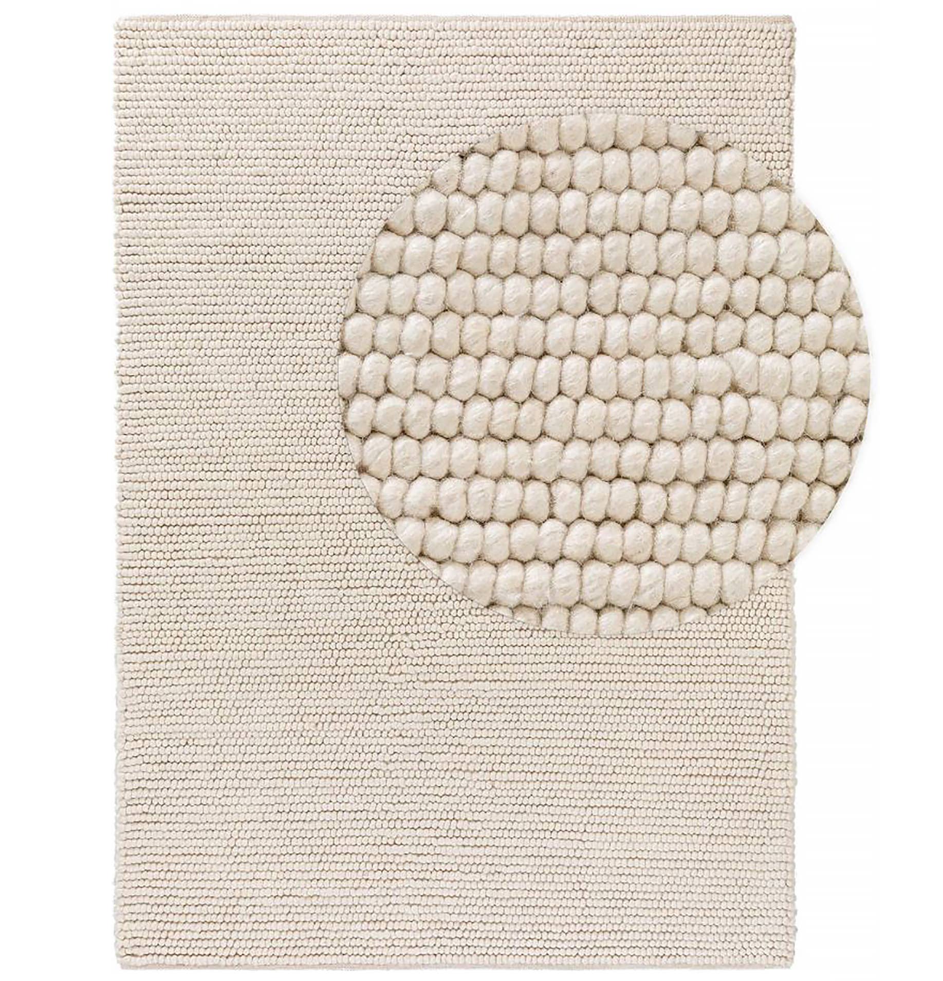 home mart goods - Wholesale Area Rug - Ivory Cream Chunky Beads Hand-Woven Handmade Wool Rug9