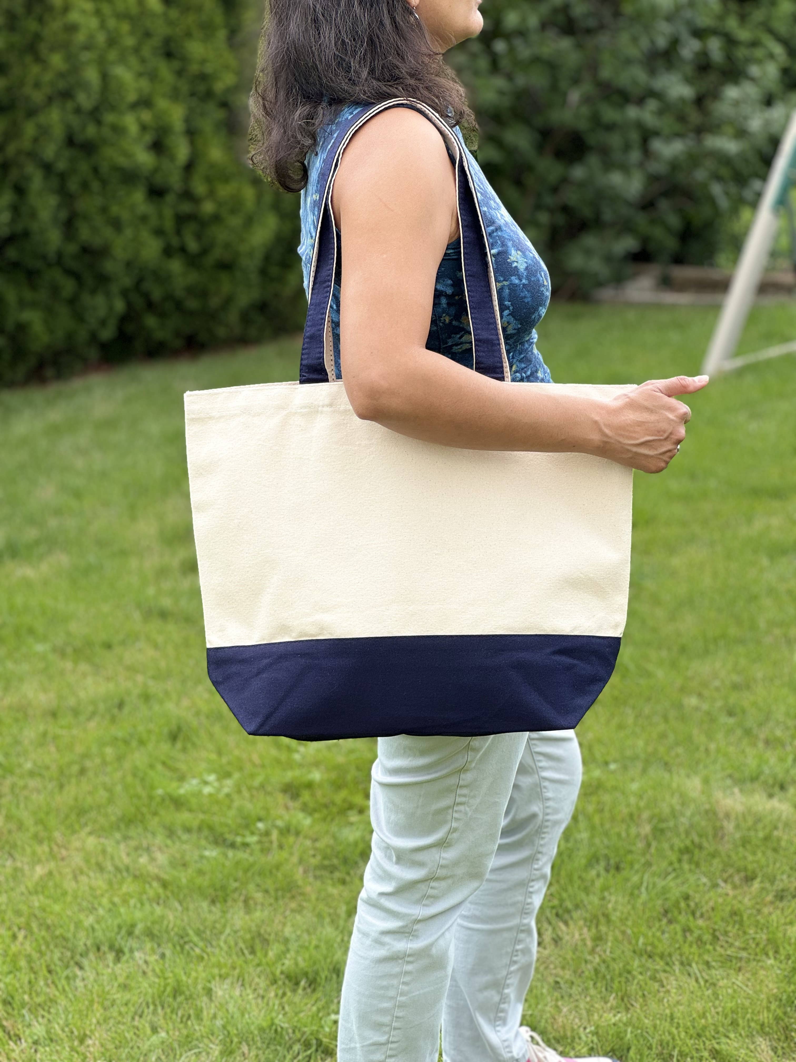 US Bags - Wholesale Tote Bag - Unisex - Everyday Canvas Tote Bag | Reusable Gusseted Grocery Beach3