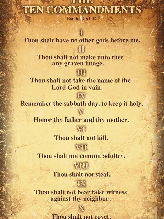 Les Dix Commandements Affiche 11x17 avec Sac et Planche pour la vente par Pyramid America